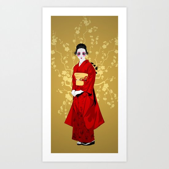 Geisha R Art Print
