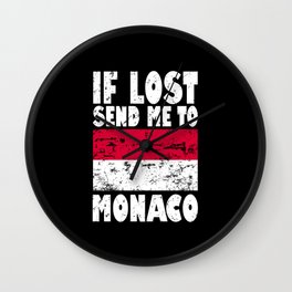 Monaco Flag Saying Wall Clock