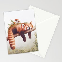 Sleepy Red Panda Stationery Card