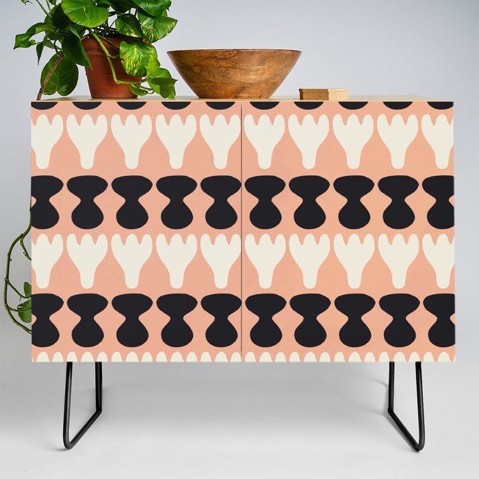Black and white in pastel repeat pattern Credenza