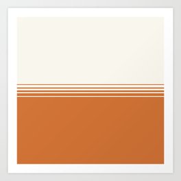 Retro Orange Minimalist Stripes Art Print