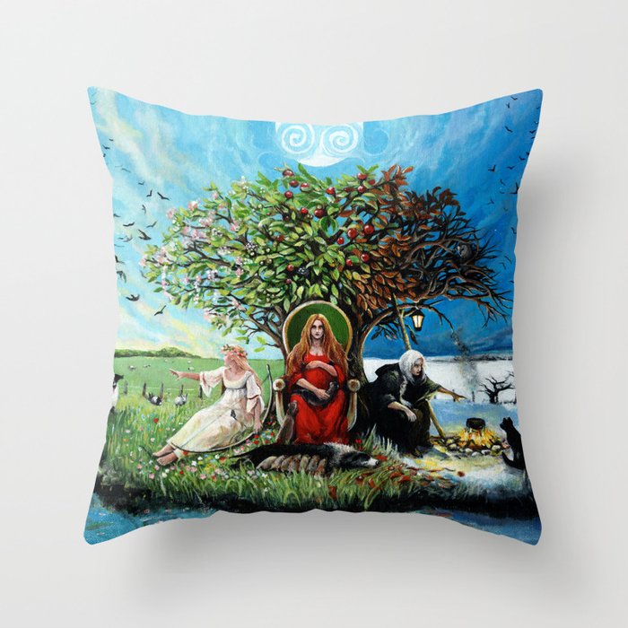 The Maiden, The Mother, and The Crone Throw Pillow