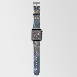 Navy Blue Gold Magical Fractal Design Apple Watch Band