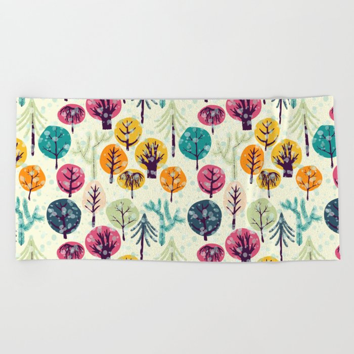 Colorful Forest Beach Towel
