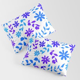 Floral design in blues 2 Pillow Sham