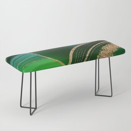 Abstract Luxury Emerald Marble  Bench