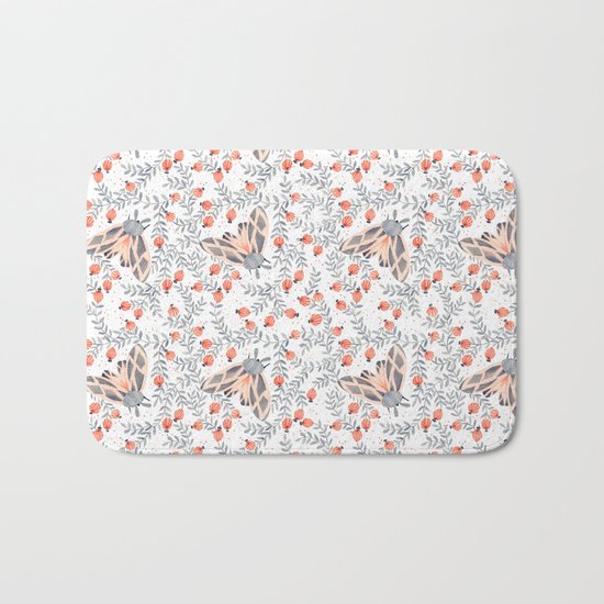 Pink Moth Bath Mat