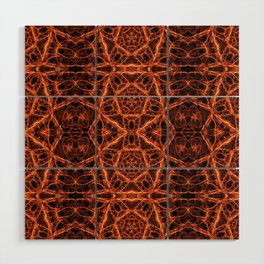 Liquid Light Series 21 ~ Orange Abstract Fractal Pattern Wood Wall Art