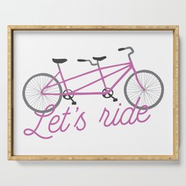 Let's Ride Tandem Bicycle - Purple Serving Tray