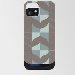 WHALE SONG Midcentury Modern Organic Shapes Warm Gray iPhone Card Case