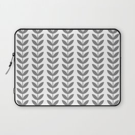 Grey Scandinavian leaves pattern Laptop Sleeve