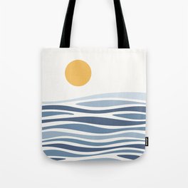 Blue Ocean Waves and the Sun Tote Bag