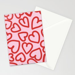 Valentines Hearts Pattern Stationery Card