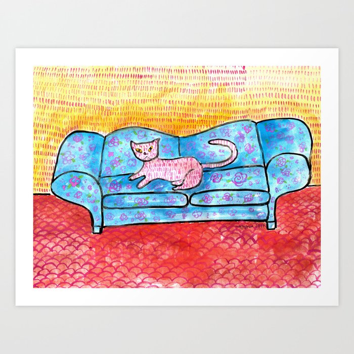 Colorful Cat Sitting On Colorful Sofa Art Print By Nozizweoriginals Society6,Outline Line Drawing Unicorn Tattoo