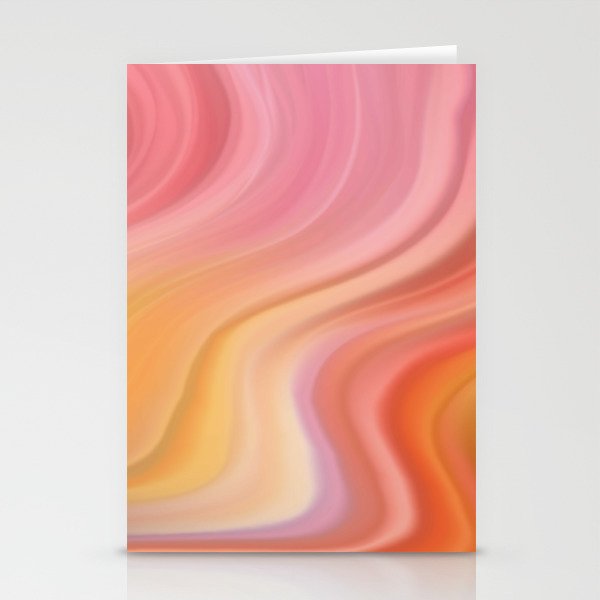 Rainbow Colorful Abstract Wave Pattern Stationery Cards