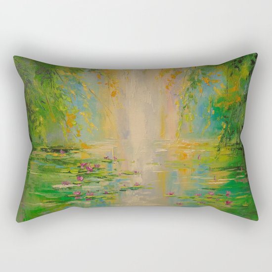 By the pond Rectangular Pillow