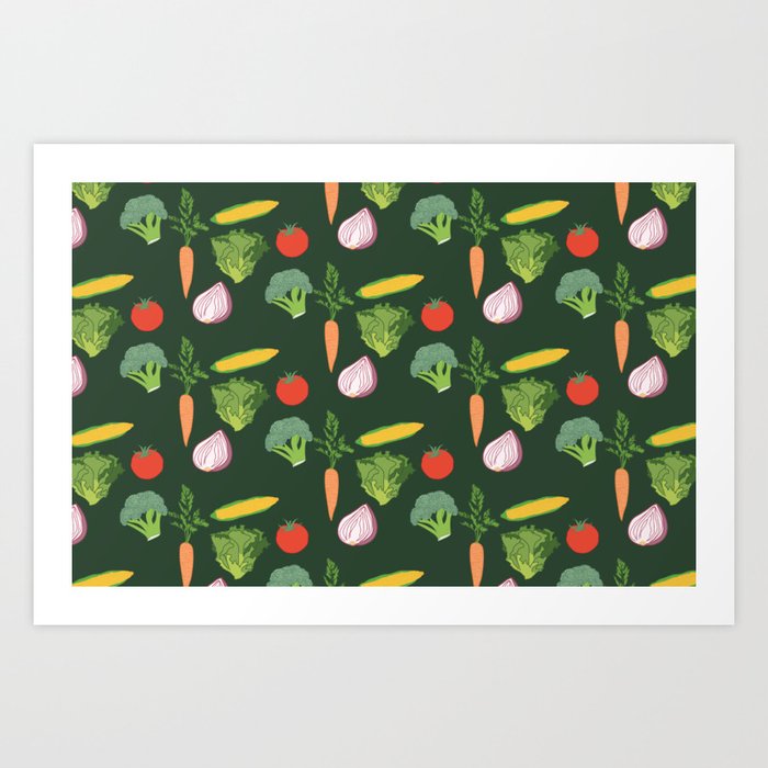 Vegetable Pattern by Courtney Graben Art Print