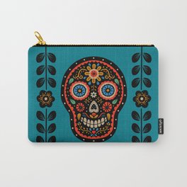 Day of the Dead Skull | black & turquoise Carry-All Pouch