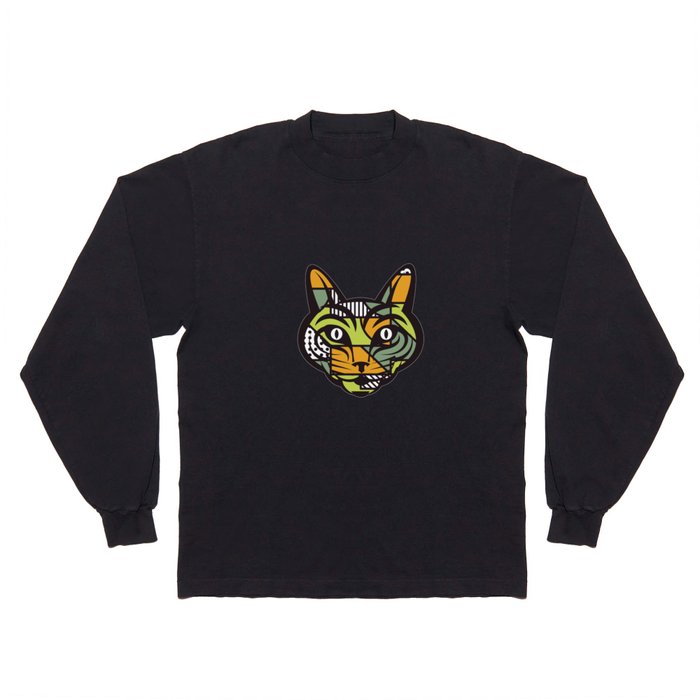 Abstract Cat Geometric Shapes Long Sleeve T Shirt