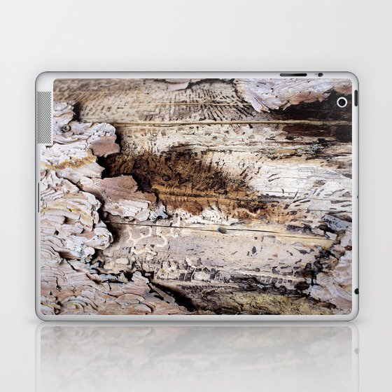 Distressed Wyoming Log Close Up Photo Laptop & iPad Skin