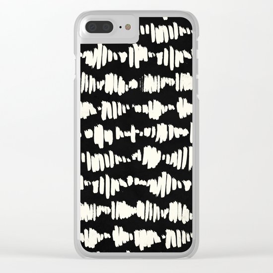 Tribal Song Cream on Black Clear iPhone Case