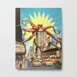 Attack of the Octopus Metal Print | New York, Octopus, Fun, Anime, Manga, Surrealism, Tentacles, 70S, Manhattan, Funny 