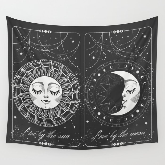 Tarot Sun And Moon  Wall Tapestry