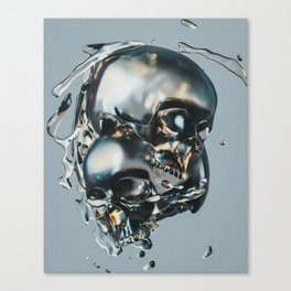 I guess you had to be there; headcase; metallic skulls crashing art portrait color photograph / photography Canvas Print