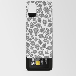 Small lace leaves black on white Android Card Case