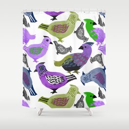 fantasy birds pattern 6 Shower Curtain