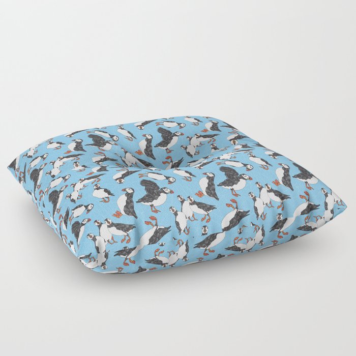 Puffins are Cool Floor Pillow by Quietly Awesome Society6