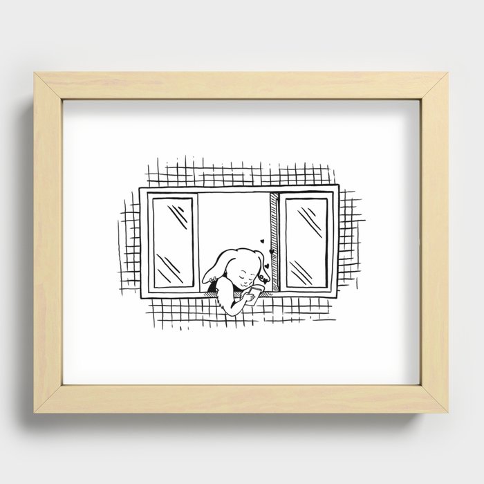 web-dating rabbit Recessed Framed Print