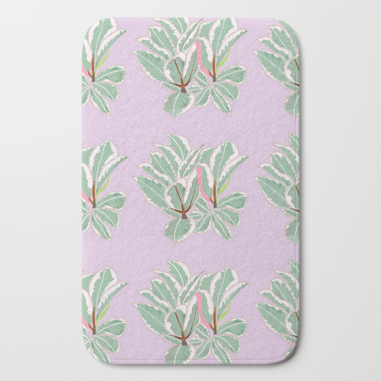 Rubber Tree Variegated Bath Mat By Jtaylor9 Society6