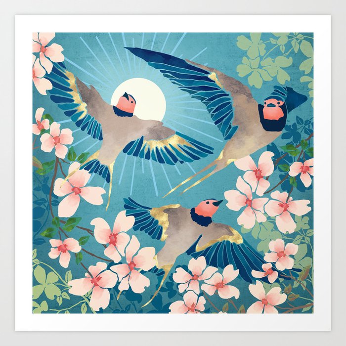 Swallow Art Prints, Framed & Recessed | Society6