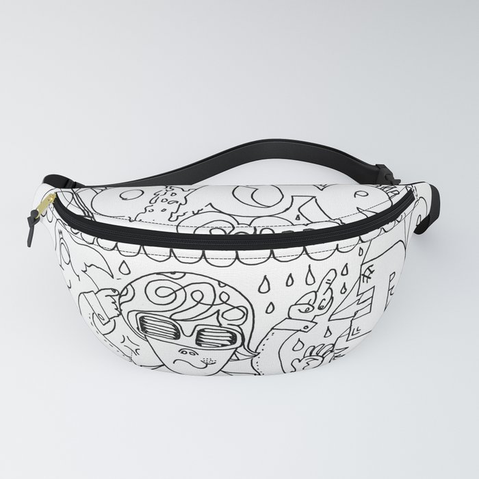 BW drawings Fanny Pack