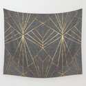 Art Deco in Textured Grey - Large Scale Wandbehang