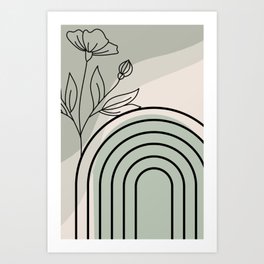Minimal Arch&Flower Abstract Art Print