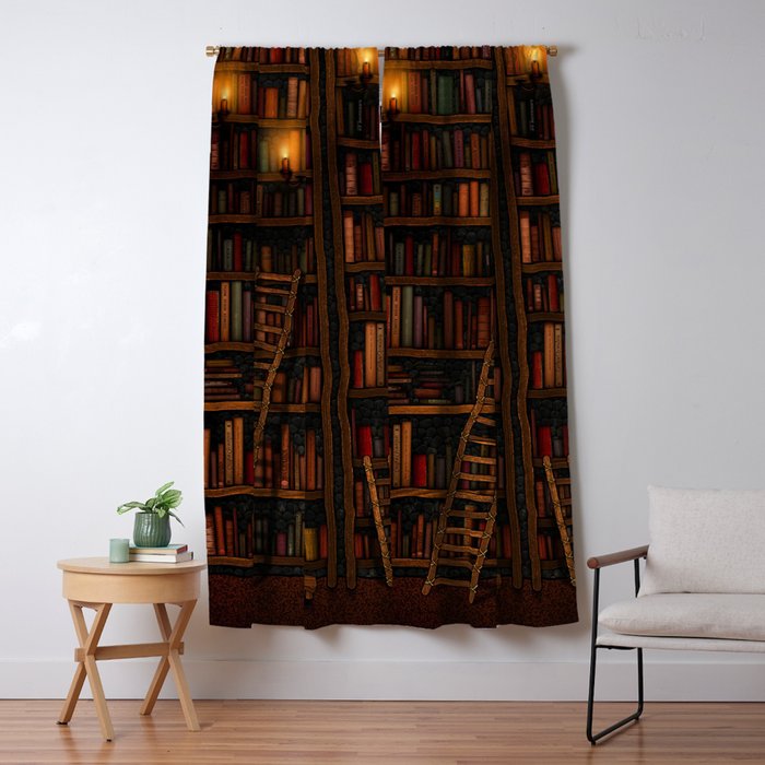 Night library Blackout Curtain by Kirill