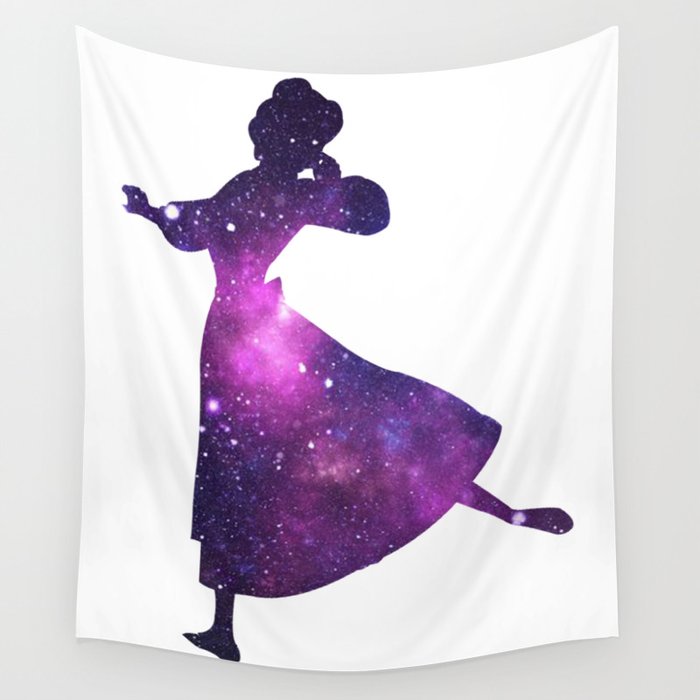 Spinning Princess Silhouette Wall Tapestry
