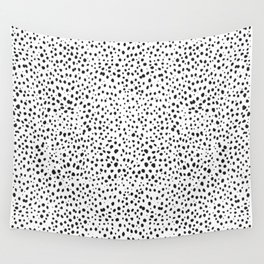 Dalmatian Spots - Black and White Polka Dots Wall Tapestry