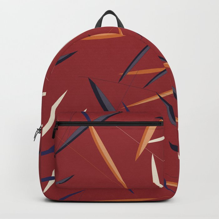 Leaves in a red background Backpack