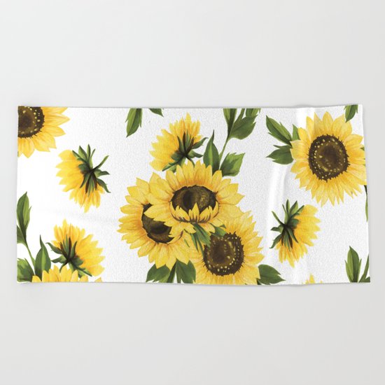 Lovely Sunflower Beach Towel