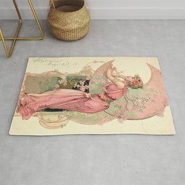 Woman in the moon Rug