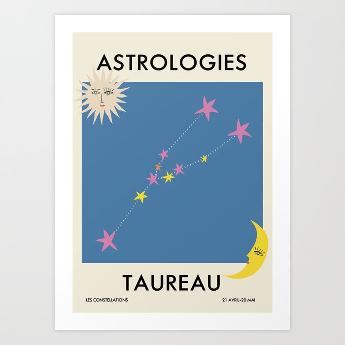 Contemporary Taurus Zodiac Sign Art Print