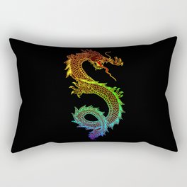 Traditional Chinese dragon in rainbow colors Rectangular Pillow
