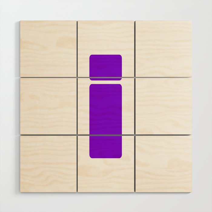 i (Violet & White Letter) Wood Wall Art