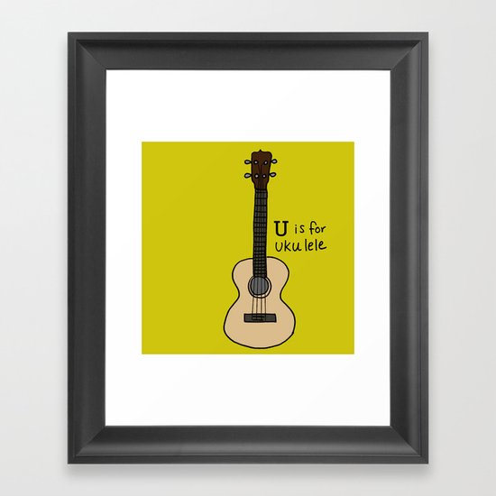 U is for Ukulele Framed Art Print