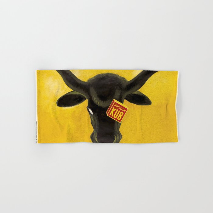 Leonetto Cappiello Black Bull Head Bouillon Kub Vintage Advertising Reproduction Backpack Hand & Bath Towel