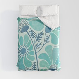 Himalayan Blue Poppies Floral Duvet Cover