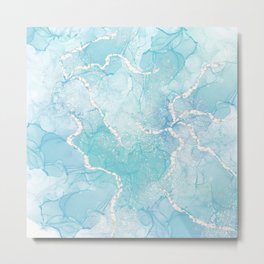 Abstract alcohol ink art in blue with silver foil and silver glitter, teal abstract alcohol ink Metal Print | Silver, Tealalcoholink, Alcoholinkblue, Alcoholinkteal, Blueabstract, Silveralcoholink, Tealabstract, Silverabstract, Abstractsilver, Abstractteal 
